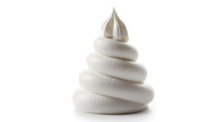 Fototapeta premium Delicious soft serve ice cream swirl dessert on white background perfect summer treat for a hot day treat