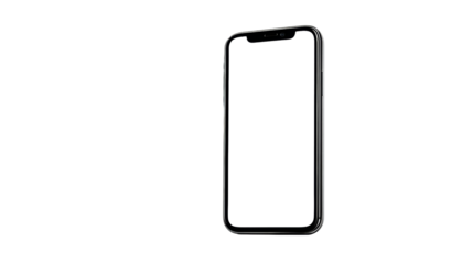 Smartphone with a sleek design, isolated on a white background, showcasing modern mobile technology innovations.