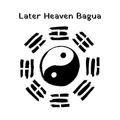 Later Heaven Bagua, Feng shui, eight trigrams, Yin yang symbol, black and white