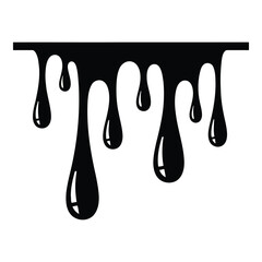 Vector art of black paint dripping isolated on white background