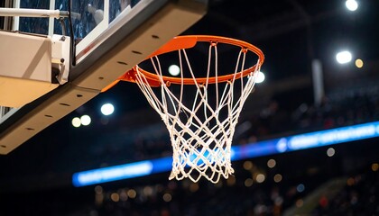 Basketball hoop in an arena