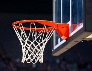Basketball hoop close-up