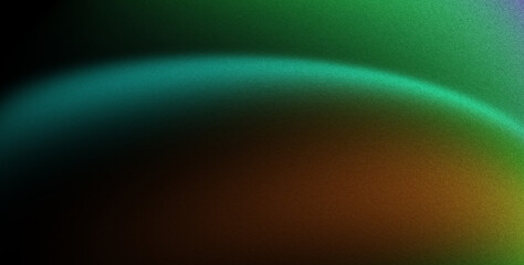 Fototapeta premium Black grainy background with green and red glowing shape, blue gradient blur noise texture poster design