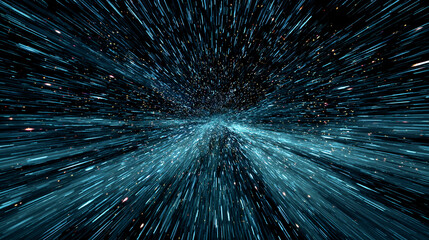 Obraz premium Cosmic journey through space showcasing vibrant light particles