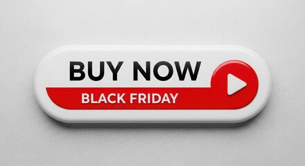 Buy now button for black friday sale and shopping online with play icon