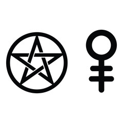 Vector art of pentagram and female symbol isolated on white background © Muhin