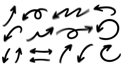 Sketch arrow vector set. Hand drawn arrows, mark point icon design collection for business and education design element