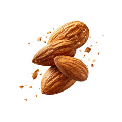 Roasted Almonds Falling with Shell Fragments - Delicious and Nutritious Snack