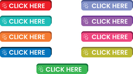 Click Here Vector Buttons with Arrow Icon