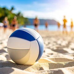 Beach volleyball on sand