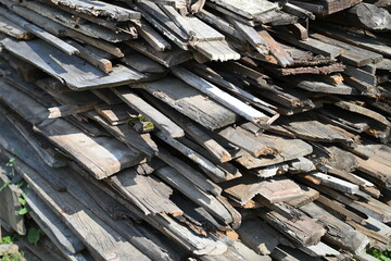 Pile of wood planks 