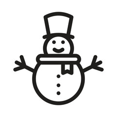 Snowman Vector Outline Icon. EPS 10 File 