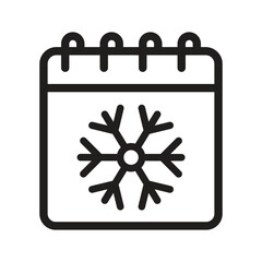 Winter Season Vector Outline Icon. EPS 10 File 
