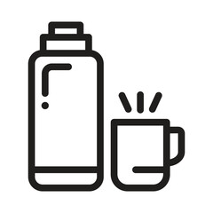 Thermos Vector Outline Icon. EPS 10 File 