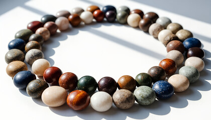 Polished Natural Stone Beads Arranged in a Circle