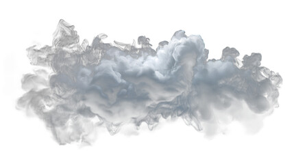 Obraz premium abstract grey puffy cloud mist fog white smoke isolated on white background
