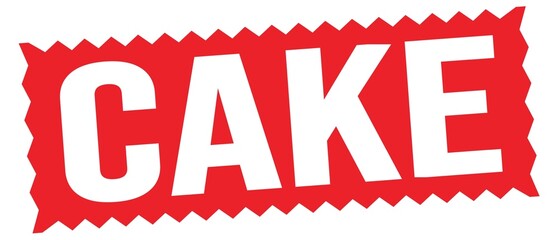 CAKE text written on red stamp sign.