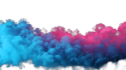 Fototapeta premium abstract blue pink puffy cloud mist fog white smoke isolated on white background