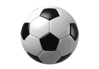 Fototapeta premium Vector illustration of a classic black and white soccer ball isolated on a white background, ready for a game
