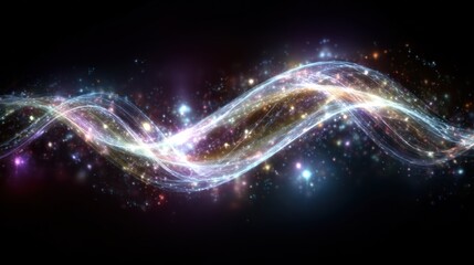 Fototapeta premium abstract waves of light bending and twisting in cosmic space