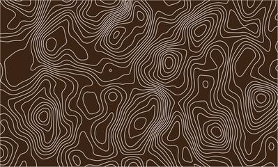  Abstract Brown Topographic Map Lines Pattern – Geometric Contour Background for Modern Design and Decoration.