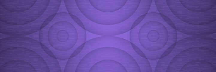 Purple banner suitable for social networks with pattern with circles. Horizontal background, headers, posters, cards, website. Vector illustration