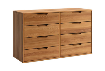 Modern drawer dresser on transparent background, cutout