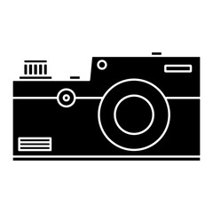Retro camera icon with glyph style. Camera icon