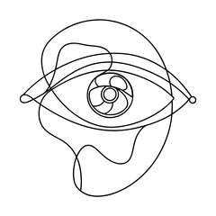 Continuous Stroke Eye Structure Vector