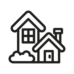Hut House Vector Outline Icon. EPS 10 File 