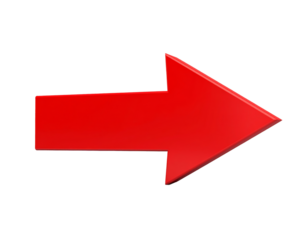 Red arrow  isolated on a transparent background.