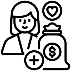 employee benefit icon for career, business, website, application, printing, document, poster design, etc