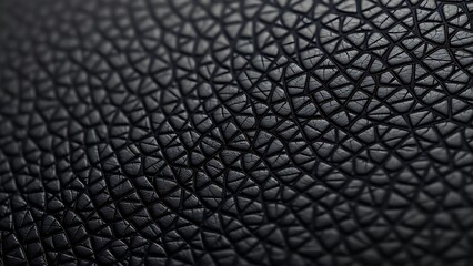 Detailed close-up of black leather texture, highlighting natural grain and sophisticated material quality.