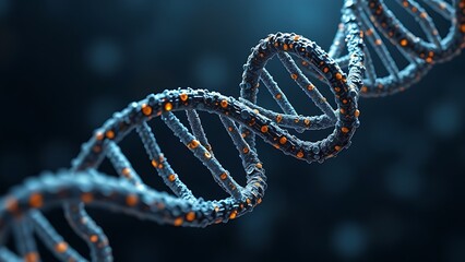 A DNA helix woven from mathematical formulas, entwining all known life within its spiral.