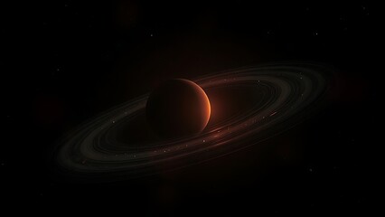 A fading solar system model with the sun dimming to black in deep space.