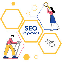  Minimalist SEO Keywords Vector Layout