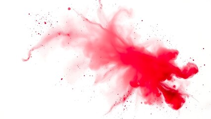 Vibrant red powder suspended in mid-air, capturing the dynamic energy of festive celebrations.