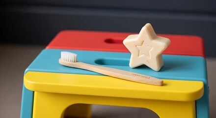 Bamboo toothbrush and starshaped natural soap for kids