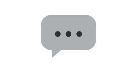 Fototapeta premium Minimalist Gray Speech Bubble Icon with Typing Ellipsis
