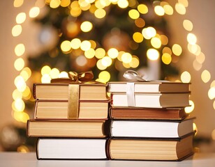 Books and gifts, Christmas theme