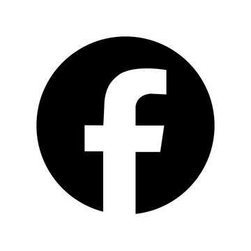 Facebook black logo isolated on transparent background, Facebook Icon black, Facebook logo PNG,