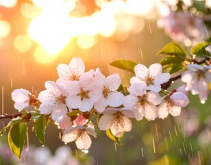 Blossoms in Spring Rain