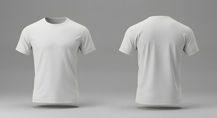 Clean White T-Shirt Mockup - Front and Back View