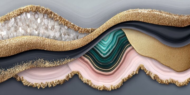 Abstract layered design with shimmering textures