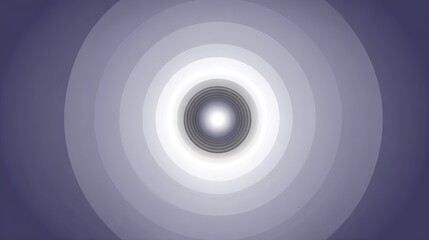 Abstract concentric circles radiating from a bright central point in soft gradient violet and white tones, modern minimal design for creative concepts