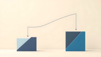 Modern geometric flow diagram on neutral background, representing business efficiency and optimization.