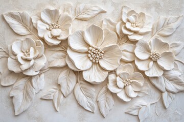 Textured Wall Art Featuring Raised Floral Motifs for Home Decor Inspiration