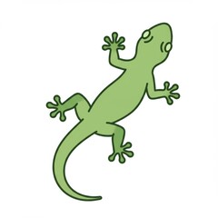 Fototapeta premium Green Gecko Illustration on White Background