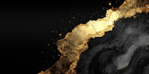 Abstract black and gold textured design