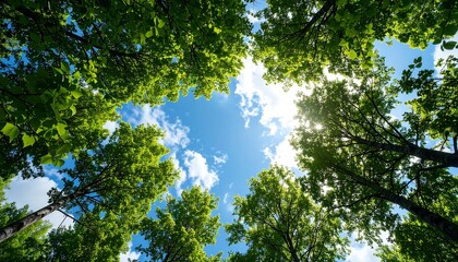 Lush foliage canopy sunlight